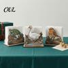 Charming Napkin Holder for Gatherings Rustic Wooden Holder, Octopus/Bird/Goose/Turtle/Black Bear/Elephant Pattern, Compact Tissue Easy To Assemble