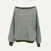 Autumn and Winter Striped Sweater Pullovers Women New Arrivals Off The Shoulder Oversized Sweater Knit Jumper
