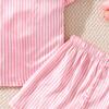Girls' Casual Pajamas Set Summer Kids' Satin Comfort Short-sleeved Homewear Two-piece Set