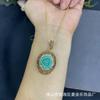 Handcrafted Ceramic Blue Pine Rose Jewelry Set With Shell Inlay Women Earrings Necklace Bracelet