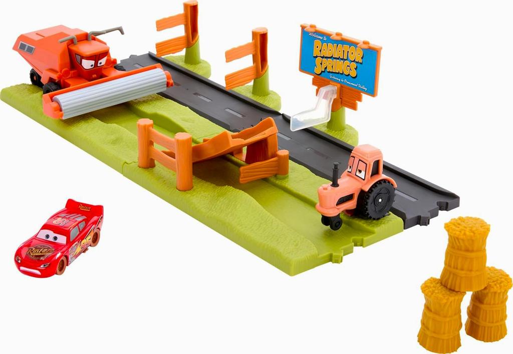 Cars 2024 Mattel 1:55 Character Car Frank Escape and Stunt Race Playset Disney Pixar Diecast Model Car Movie Animation FRANK ESCAPE AND STUNT RACE