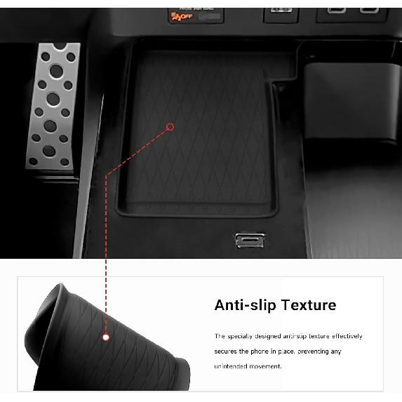 3PCS Center Console Organizer Compatible With Toyota 2025 2026 Camry Accessories Silicone Wireless Charging Anti-Slip Mat ABS Material Armrest