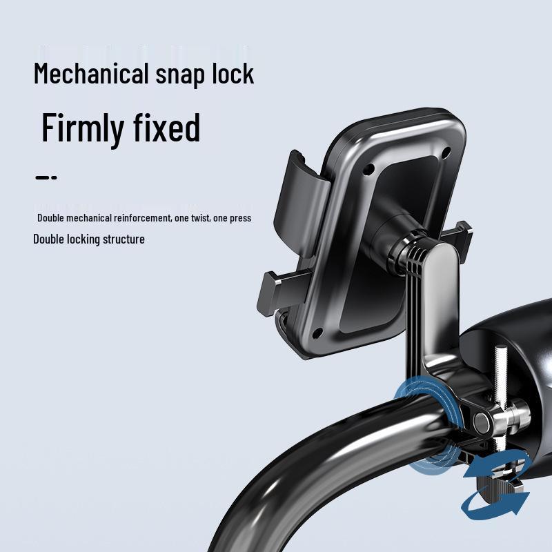Universal Anti-Shake Motorcycle & Scooter Rearview Mirror Phone Holder for Outdoor Navigation