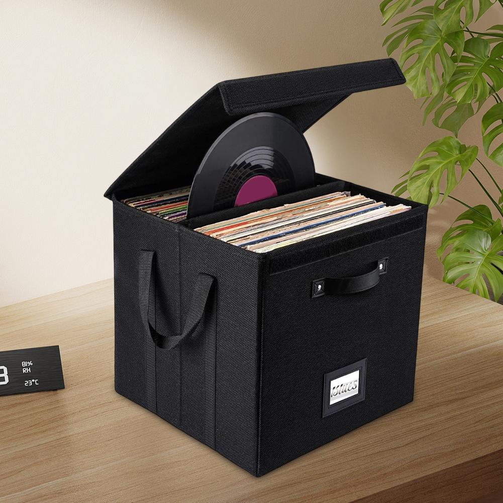 LP Album Organizer Linen Fabric Case Vinyl Record Storage