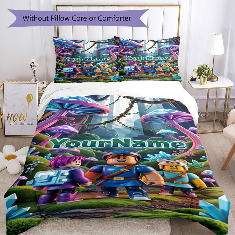 Roblox 72 Customize your name Bedding Set Breathable Duvet Cover with Pillowcases Home Decoration Birthday Gift