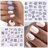 1 Set Valentines Liebesbrief Blume für Nägel Inschriften Nail Art Dekoration Nagel Wasser Aufkleber