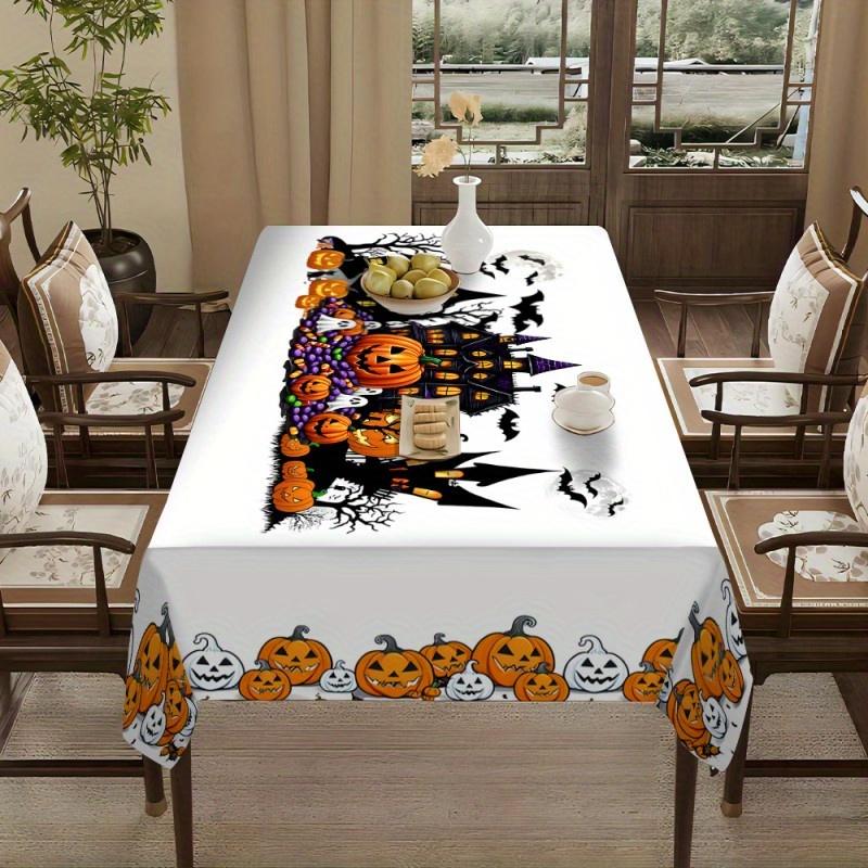 JIT1PC Halloween Pumpkin Theme Pattern Tablecloth Decorative Pattern Desktop Decorative Tableclothzyc