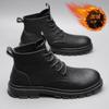 Winter Tooling Boots Men's Ankle Leather Boot High Top RetroClassic Anti-slip Street Motorcycle Shoes NewStyle Popular Model