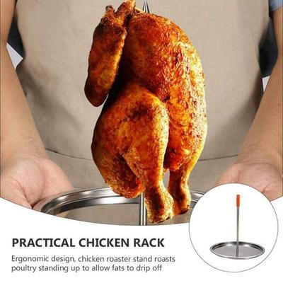 New Removable Handle Meat Roast Barbecue Meat Rack Spike Poultry Hanger Grilled Chicken Rack Vertical Skewer Barbecue