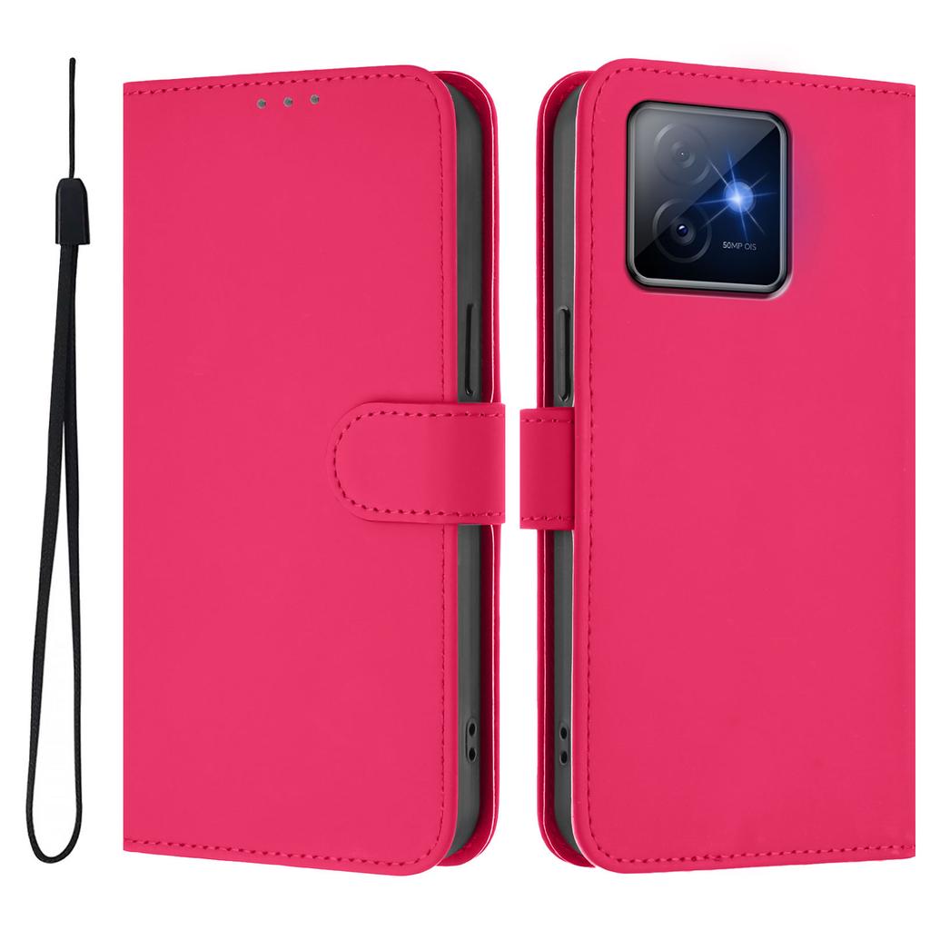 Pro Honor X60 GT 5G Pouzdro Jednobarevné Peněženkové Kožené Pouzdro na Telefon s Poutkem