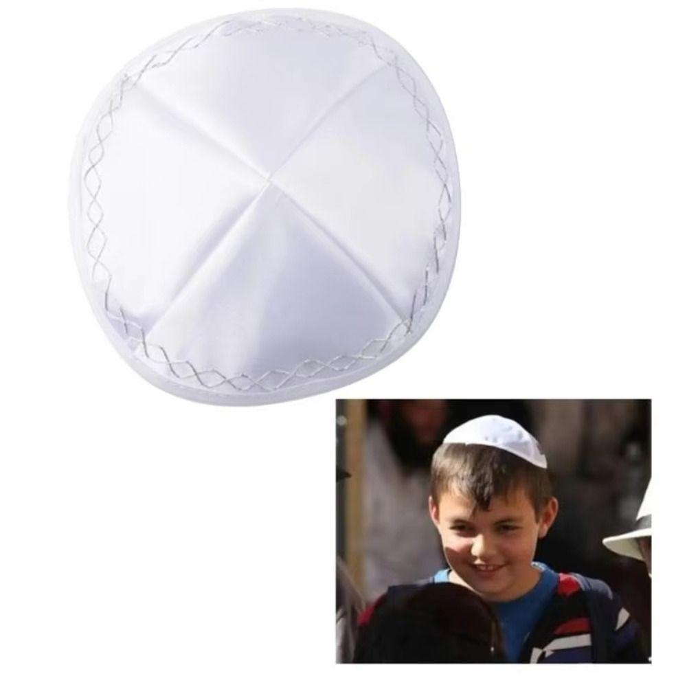 Satin Fabric Kippah Cap Smooth Surface Head Cover Durable Yarmulke Skullcap Daily Wear