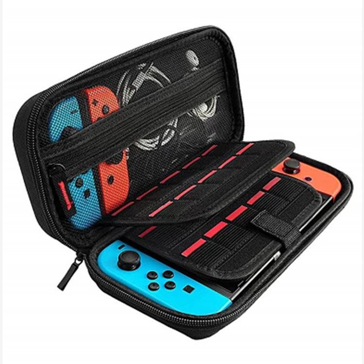Дорожный чехол, совместимый с сумкой для хранения игровой консоли Nintendo Switch с 20 слотами для игровых карт black zipper#0