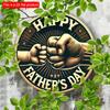 2d Flat 20*20cm, Wooden Happy Father'S Day Vintage Wooden Sign, Round Wall Decor for Home, Farmhouse, Porch and Bedroom, Perfect Holiday Gift