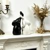 Elephant Figurines Loving Gifts for Couples, Wedding Anniversary Modern Elephant Sculpture Ornament for Home Decor Living Room Shelf Decoration,