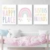 Sisters Quotes Art Painting, Rainbow Poster, Canvas, Friends Print Pictures, Nursery Posters, Nordic Wall Art, Baby Girls Room D