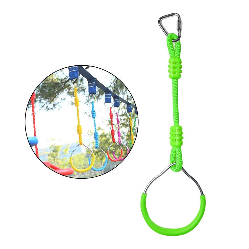 Swing Gymnastic Rings Colorful Backyard Outdoor Obstacle Ring for Kids