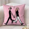 Aesthetic Art J-Jean-Jullien Cushion Cover Silky Short Plush Invisible Zipper Dustproof Sofa Pillow Case For Home Decor