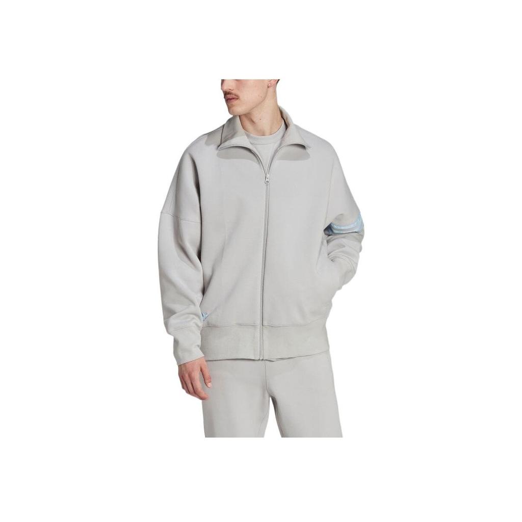 Adidas Originals Trefoil Embroidered Three-Stripe Stand Collar Jacket Men Jackets Gray HS1520