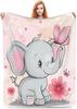 Elephant Blanket Gifts for Women Girls Super Soft Cozy Elephant Throw Blanket Warm Fuzzy Plush Fleece Bedding Decor Blanket