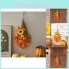 Vibrant Harvest Season Door Wreath With Led String Lights For Thanksgiving Decor