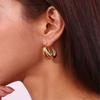 Elegant Double U Shaped Hoop Earrings for Women Waterproof Titaniums Steel Jewelry Gifts With 18K Gold Plating
