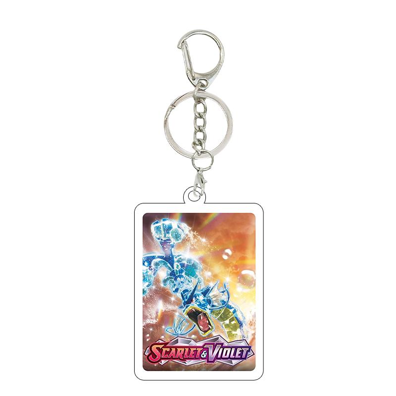 Anime Cartoon Gengar Psyduck Mew Bulbasaur Anime Game Characters Acrylic Pendant PKM Ptcg Decor Key Chain Ring for Fans Gifts