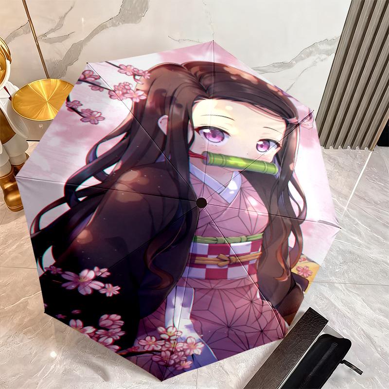 Japanese-style cartoon Demon Slayer Kamado Tanjiro & Kamado Nezuko umbrella including home travel and outdoor activities Multi functional umbrella 35