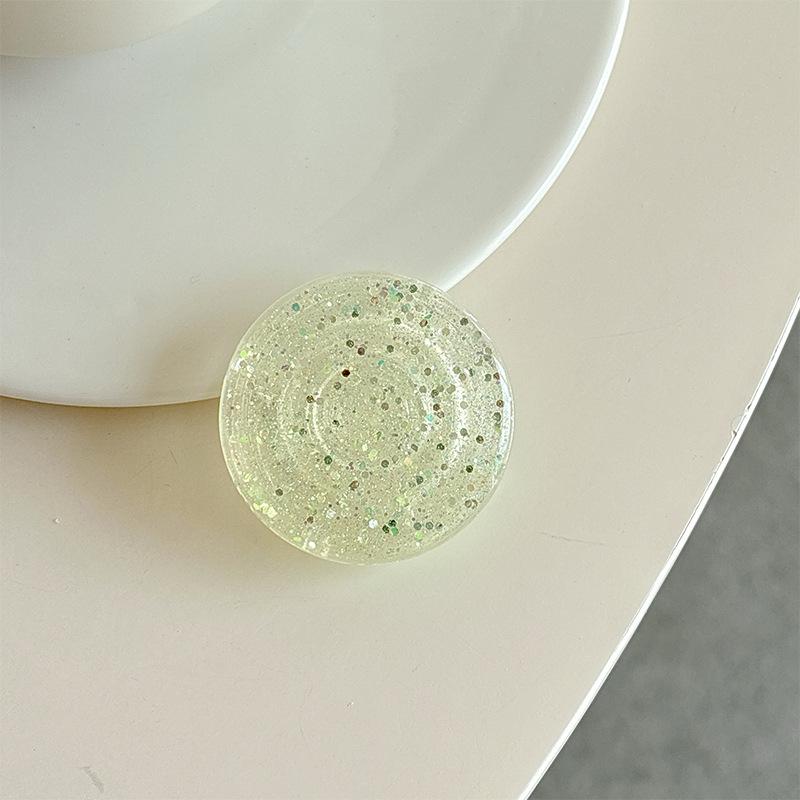

Solid Color Glitter Sequined Mobile Phone Airbag Bracket Back Sticker Retractable Portable Desktop Watching Drama Support Frame Creative And Simple