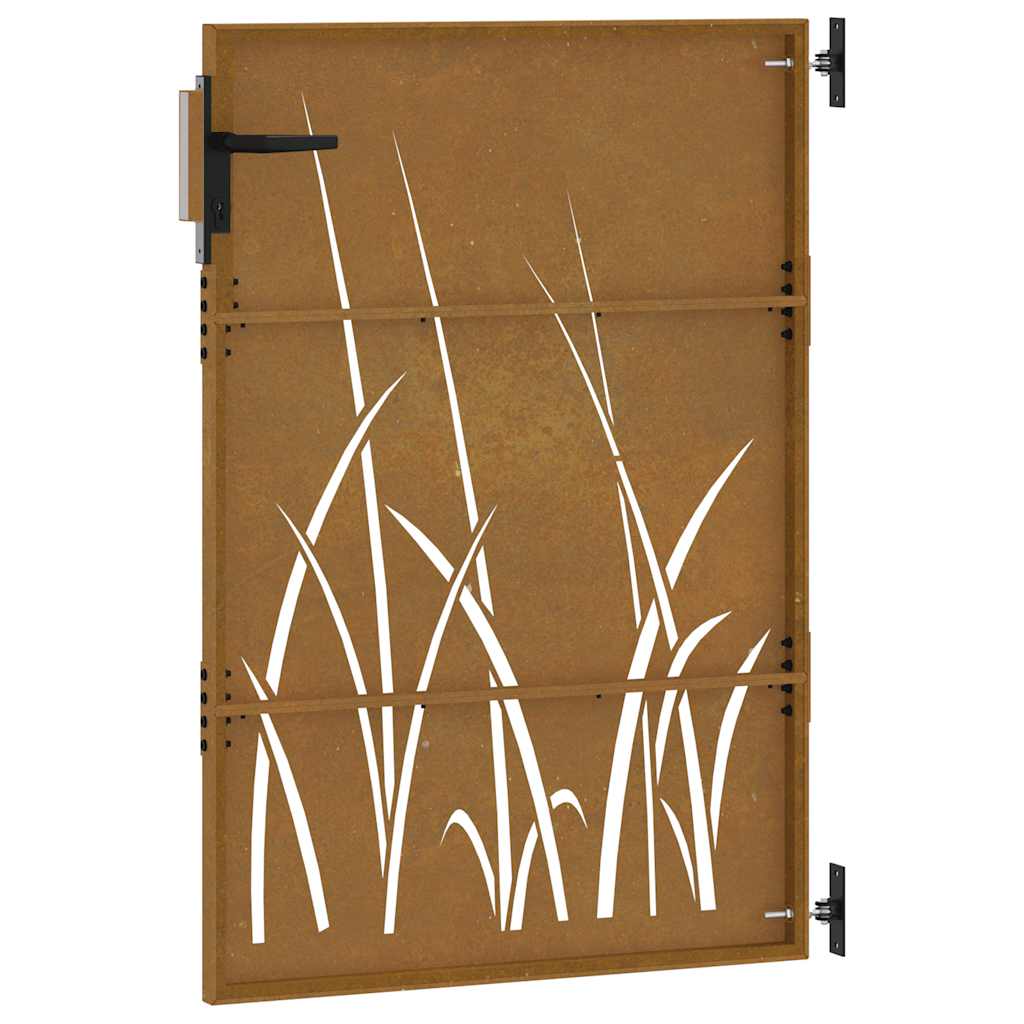 Garden Gate 85 X 150 Cm Corten Steel Grass Design