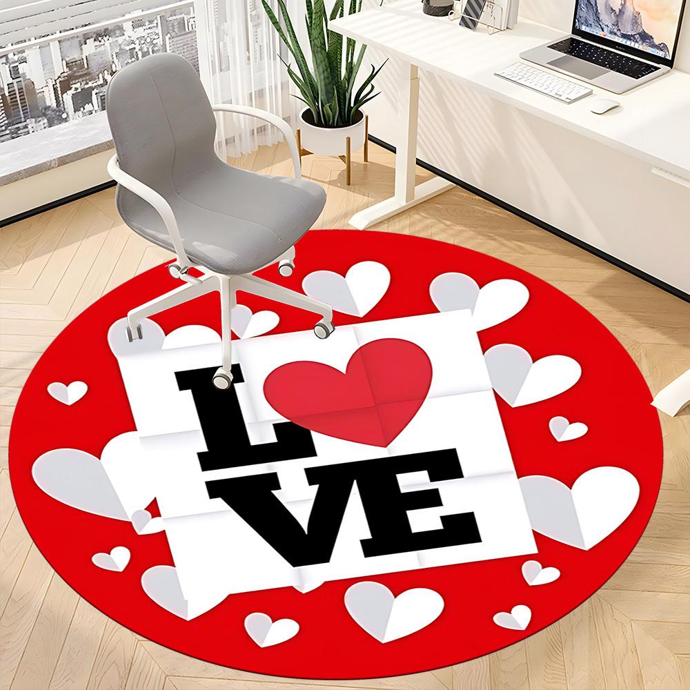 1pc Love Hearts Chair Carpet for Office - Durable, Ideal for Chair Mats, Stylish & Functional Decorative Rug Yy260130019