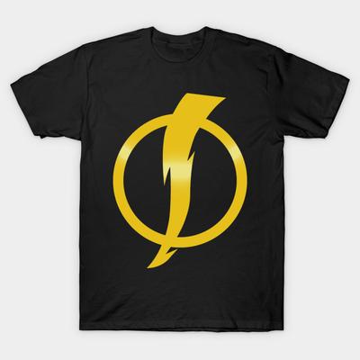 Men Black Print T-shirt Static Shock Logo No-Cut Transfer Paper Print Cotton Tshirt