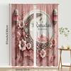 2PCS Pink Floral Ramadan Decorative Curtains, Sweet Wind, Living Room and Bedroom, Drawbar Pocket Decoration