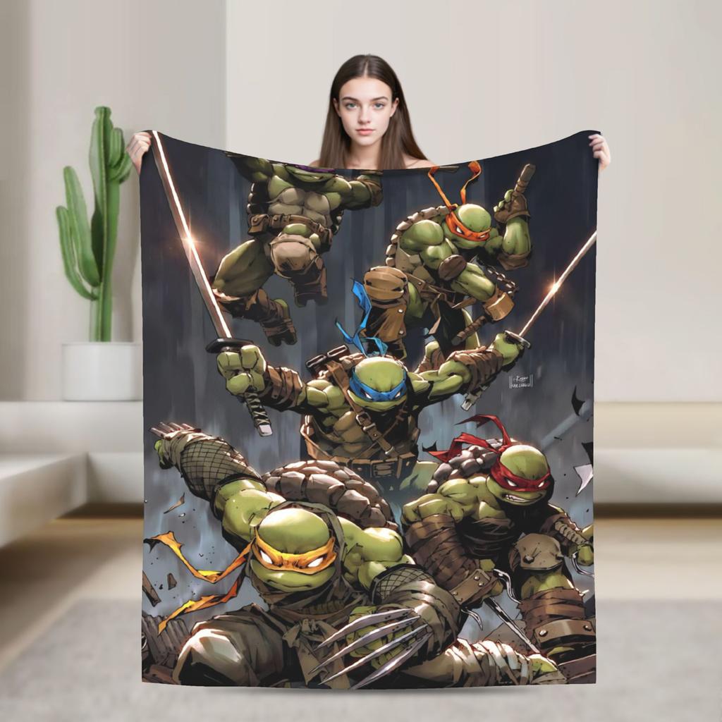 TMNT Durchbruch Flanelldecke Warme Weiche Überwurfdecke für Wohnkultur Reise Muster Tagesdecke Sofa Bettbezug