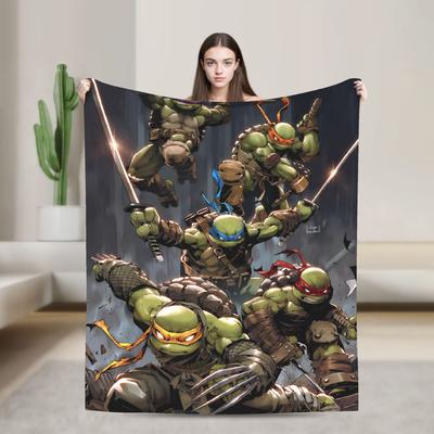 TMNT Game  Blankets  Travel Flannel Throw Blanket For Bedroom Super Soft Customized Quality Bedspread Gift Idea