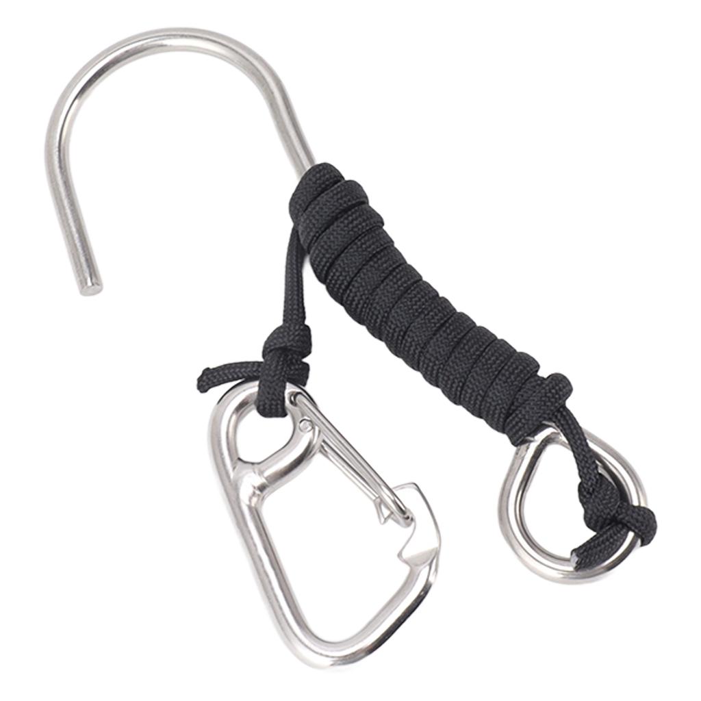 Diving Stainless Steel Single Hook Diving Reef Hook with Lanyard Quick Release Buckle
