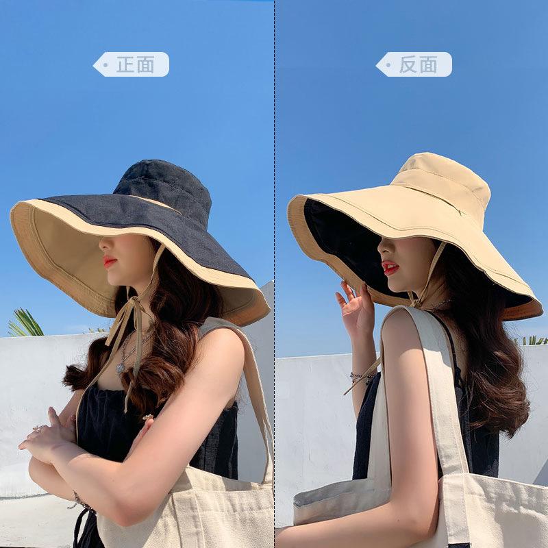 Hat women's bucket hat summer oversized brim sun protection hat UV protection outdoor sun hat foldable sun hat