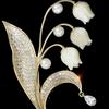 Luxury Lily of the Valley Freshwater Pearl Brooch – High-End Floral Lapel Pin for Women