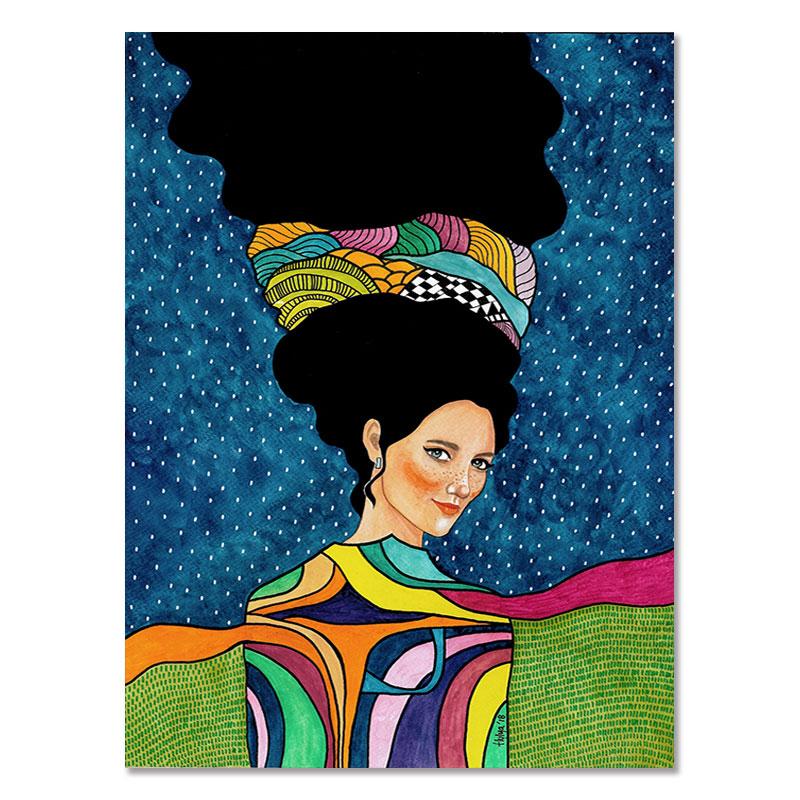 Abstract Flowers Girl Hair Wall Art Canvas Painting Bird Nordic Poster Art Prints Wall Pictures for Living Room Vintage