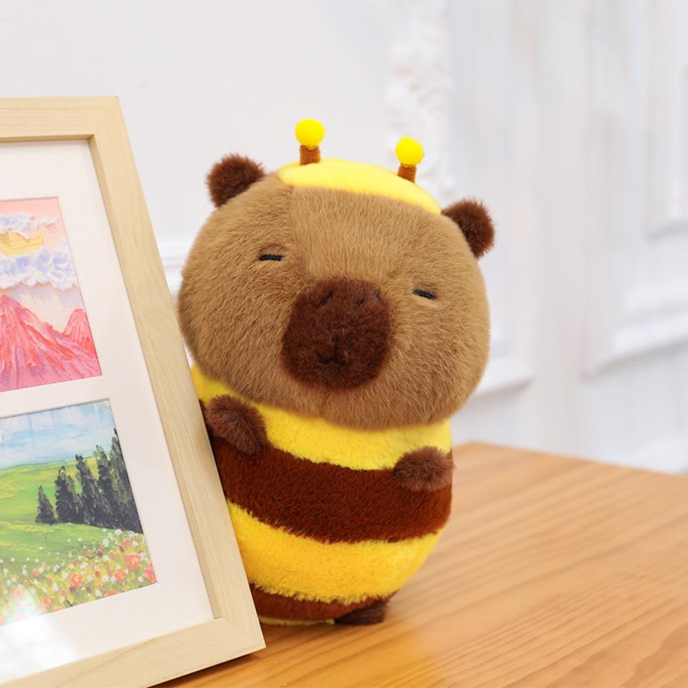 Cartoon Capybara Plush Toy Cos Bee Capibara Fluffty Doll Cute Capybara Plushies  Christmas Toy