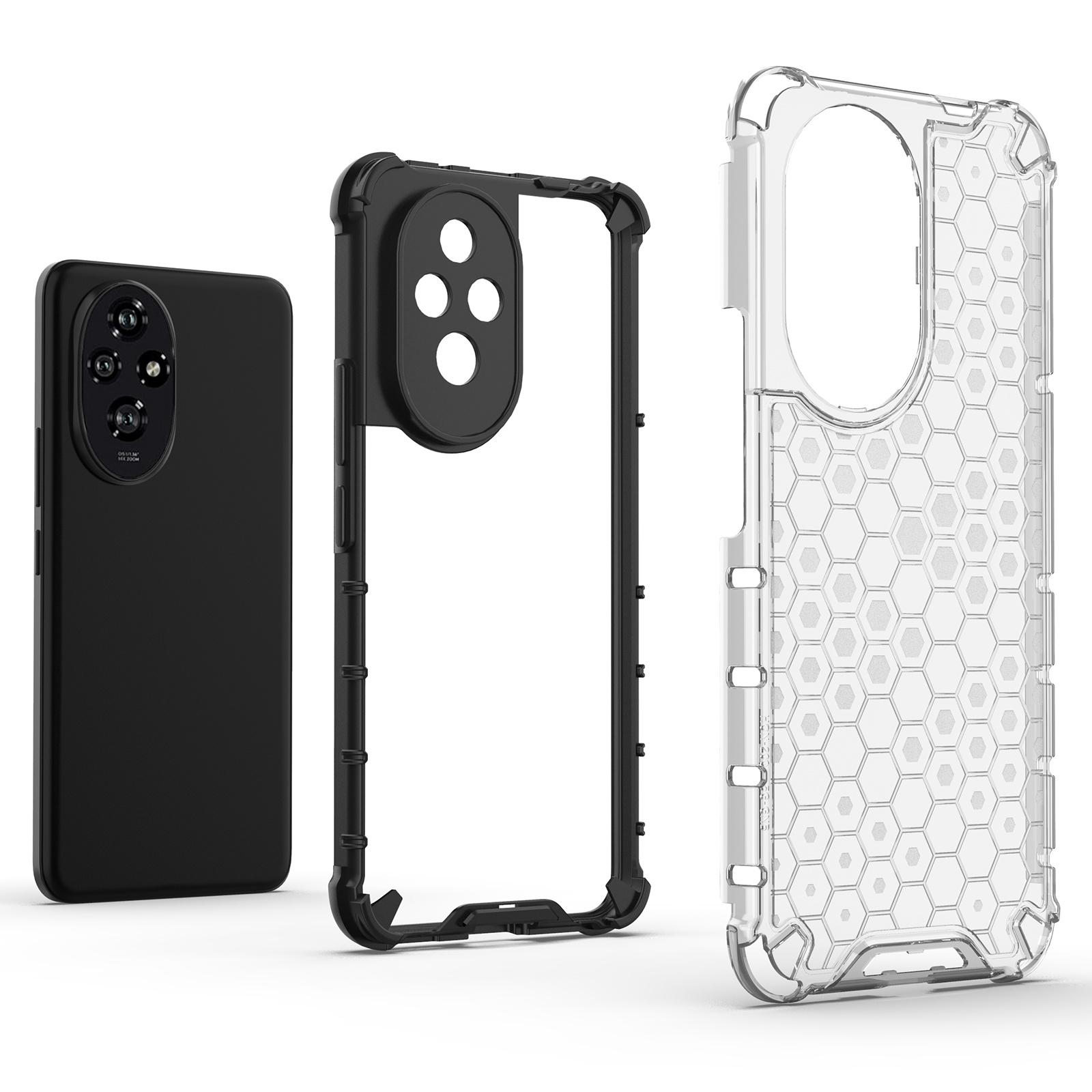 

For Honor 200 5G Case PC+TPU Phone Cover Honeycomb Shape Black