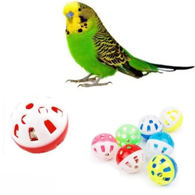 5 Stück Spielbälle für Haustierkatzen und Kätzchen mit Glöckchen, Hohlkugel zum Rollen, Vogelspielzeug, Jagd-Rasselspielzeug, Zufällige Farbe