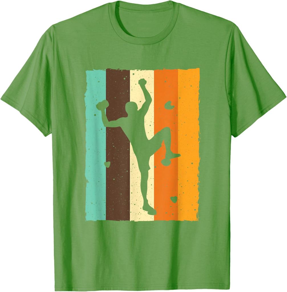 Vintage Bouldering Rock Climbing Silhouette Graphic Tee Men Women Sport TShirt