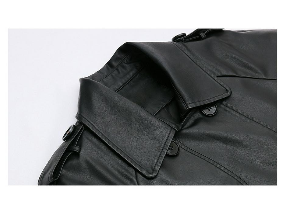 Veste Manteau Mi-long Petit en Cuir PU Rétro Mode Automne 2024 pour Femme