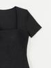 Tuta Corta a Coste Manica Corta Aderente Yoga Danza Fitness Estiva da Donna Pezzo Unico Moda Elegante Outfit da Spiaggia per le Vacanze