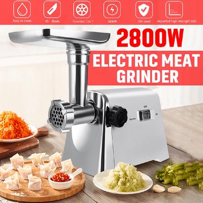 מטחנת בשר חשמלית 2800W עוצמתית נירוסטה חשמלית מטחנת בשר ביתית נקניקיות טחנת בשר טחנת בשר ביתית כבדה