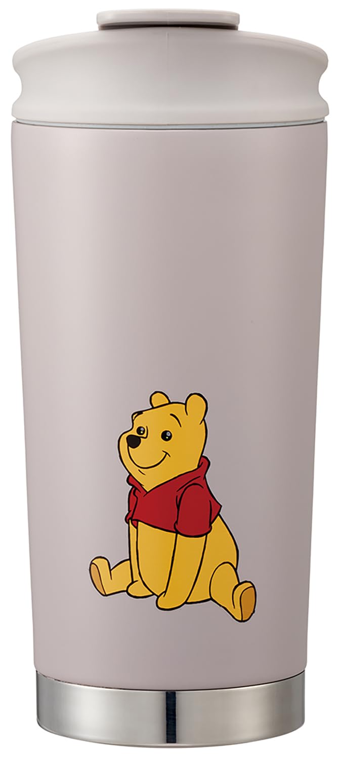 

Skater Thermo Keeps Hot or Vacuum with Lid and Flap Disney Winnie the Pooh Funny Face Design Tumbler, 450ml, Cold, Insulated, Lock, (STBF5-A)