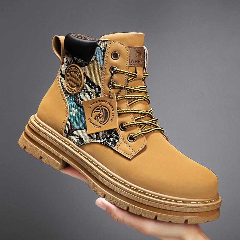 Fashion CYYTL Mens Boots Leather Ankle Casual Winter Shoes Cowboy Combat Tactical Motorcycle Chelsea Work Outdoor Hiking Luxury Designer