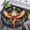 1pc Soft, Absorbent & Non Slip Ancient Mysterious Phoenix Round Rug Soft Circle Rug for Living Room & Bedroom Decor, Chair Mats, and Unforge