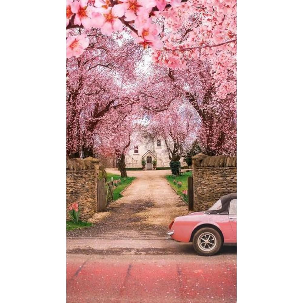 5D DIY Diamond Painting Pink Flower Tree Full Round Diamond Embroidery Cross Stitch Cherry Blossoms Mosaic Kits Decor for Home