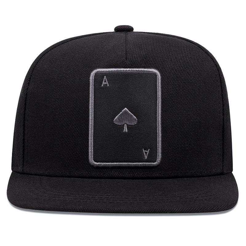 New Trendy Flat Edge Hat Poker A Hip Hop Hat Outdoor Cycling Skateboarding Hat Sports Leisure Sunshade Neutral Baseball Hat